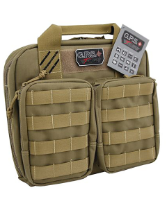 GPS Bags Tan Lockable 4-Handgun Gun Case with YKK Zipper T1411PCT