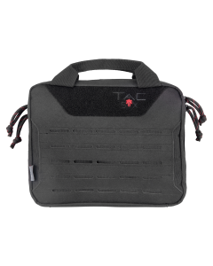 Tac Six Black Lockable Double Handgun 600D Polyester Gun Case with Zipper 10814