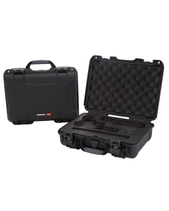 NANUK (PLASTICASE INC) Black Polymer Handgun Case: Airline Approved, Latched Hardware, Closed-Cell Foam Padding 910CLASG1