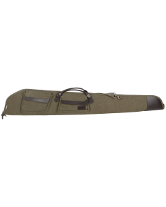 Heritage Cases Lockable Olive Shotgun Case - 52 Canvas with Leather Trim 54352