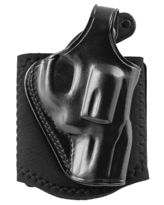 Galco Ankle Glove Black Leather Ankle Holster for Right Hand Smooth Finish Ruger SP101 AG118B