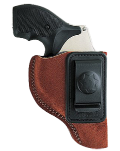 Bianchi 6c Left Hand Tan Leather Revolver Holster with Belt Clip 10381