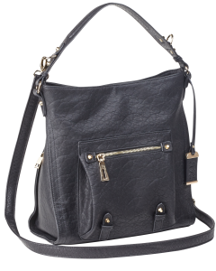 Bulldog Hobo Purse Black Leather Shoulder Handgun Purse Case BDP053