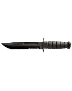 KA-BAR 7" Full-Size Serrated Edge Survival Knife (Black)