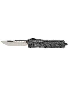 Cobra Tec CTK-1 3.75" Partially Serrated DP Auto Knife (Carbon Fiber Finish)