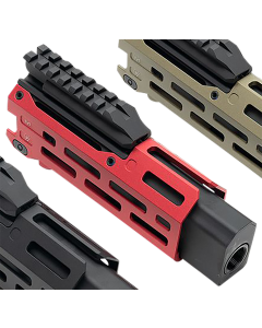 Strike Industries CEVOHG6RED Strike 6 MLok Red Aluminum with Faux Suppressor for CZ Scorpion EVO 7.72 Barrel Length