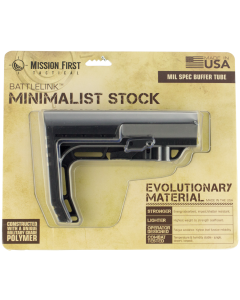 Mission First Tactical BMSMIL Battlelink Minimalist Stock Collapsible Black Synthetic for AR15 M16 M4 with MilSpec Tube (Tube Not Included)