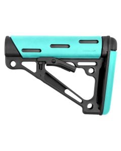 Hogue 13440 OverMolded Collapsible Buttstock Aqua OverMolded Rubber Black Synthetic AR15 M16 with MilSpec Tube (Tube Not Included)