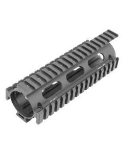 UTG Pro MTU001T Pro Quad Rail DropIn Handguard Carbine with Extensions Style made of Aluminum Material with Black Anodized Finish for AR15