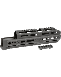Midwest Industries MIAKALPHA100 Alpha Dropin Aluminum Black Hardcoat Anodized 5 Slot Picatinny Rail AKPlatform 10 Long Compatible wMLOK