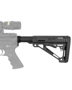 Hogue 15045 OverMolded Collapsible Buttstock Black OverMolded Rubber Black MilSpec Tube for AR15 M16 M4