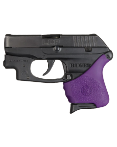 Hogue 18116 HandAll Hybrid Grip Sleeve made of Rubber with Textured Purple Finish for Ruger LCP with Crimson Trace