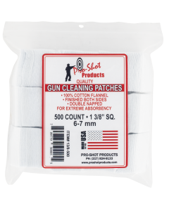 ProShot 138500 Cleaning Patches  6mm7mm 1.38 Cotton Flannel 500 Per Pkg