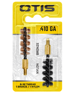 Otis FG541NB Bore Brush Set  410 Gauge Shotgun Firearm 832 Thread 2 Long BronzeNylon Bristles 2 Per Pkg