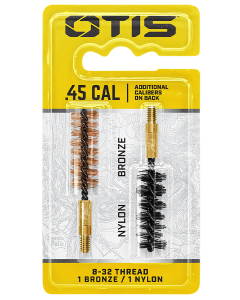 Otis FG345NB Bore Brush Set  44 Mag45845460450454 Cal 832 Thread 2 Long BronzeNylon Bristles 2 Per Pkg