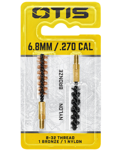 Otis FG327NB Bore Brush Set  6.8mm7mm270 Cal 832 Thread 2 Long BronzeNylon Bristles 2 Per Pkg