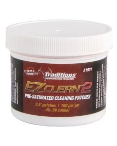 Traditions A1931 EZ Clean 2 Cleaning Patches Multiple .45 .54 Cal 100 Per Jar