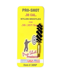 ProShot 38NP Bore Brush  9mm Pistol 832 Thread Nylon Bristles Brass Core