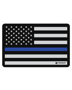TekMat TEKR17POLICE Police Support Cleaning Mat Blue Line Flag 11 x 17