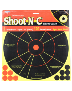 Birchwood Casey Shoot-N-C 12" Reactive Trainer Targets, 5 Pack (Black/Yellow)