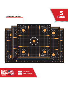 Allen Company EZ AIM Reactive Sight-In Grid Targets, 10 Pack (Black/Orange)