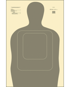 Action Target TQ-15 Silhouette 25yd Qualification Targets 24x25, 100 Count (Gray/White)