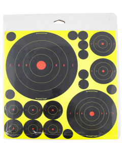 Birchwood Casey 34208 ShootNC Reactive Target Variety Pack Bullseye Adhesive Paper Target 4 Per Pkg