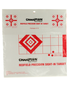 Champion Targets 47388 Redfield SightIn Diamond Paper PistolRifle 16 x 16 WhiteRed 10 Pk.