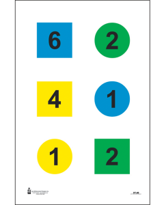Action Target Training Discretionary Command Circle/Square Targets 23x35, 100 Count (Multi-Color)