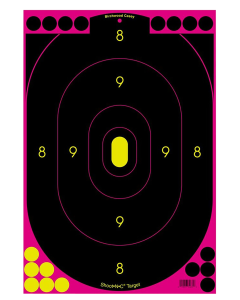 Birchwood Casey Shoot-N-C Reactive Oval Silhouette Targets, 5 Pack (Black/Pink)