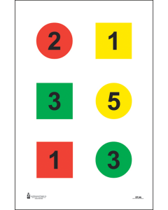 Action Target Square/Circle Discretionary Command Targets 23x35, 100 Count (Multi-Color)