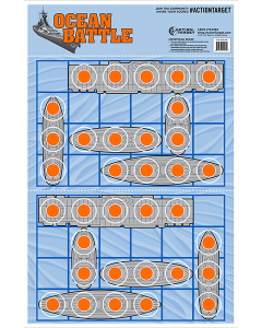 Action Target Ocean Battleship Paper Targets 23x35, 100 Count (Blue/Orange)