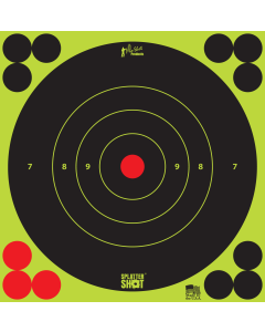 Pro-Shot Splattershot 6" Round Bullseye Paper Targets, 72 Pack (Black/Green)