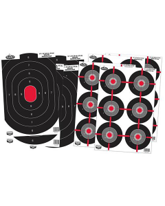 Birchwood Casey Dirty Bird 12x18 Silhouette and Bullseye Combo, 8 Targets (Multi-Color)