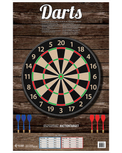 Action Target Classic Dart Board Paper Targets 23x35, 100 Count (Multi-Color)