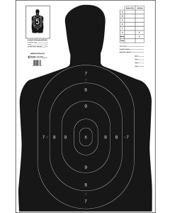 Action Target B27EBLACK100 Qualification Economy Silhouette Paper Hanging 23 x 35 BlackWhite 100 Per Box