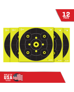 Allen Company EZ AIM Reactive Bullseye Gallery Targets, 12 Pack (Black/Yellow)