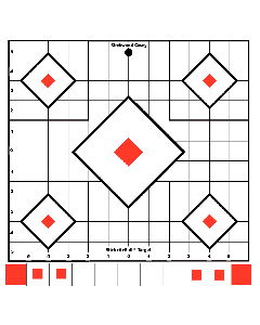 Birchwood Casey Stick-A-Bull 12" SightIn Targets, 12 Pack (White/Red)
