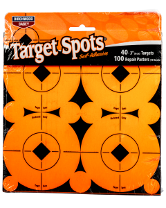 Birchwood Casey 3" Bullseye Target Spots, 40 Pack (Black/Orange)