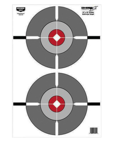 Birchwood Casey EZE-Scorer 12x18 Double Bullseye Paper Targets, 100 Pack (Gray/White)