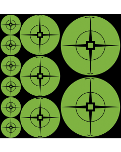Birchwood Casey Target Spots Crosshair Bullseye Targets, 60 Pack (Black/Green)