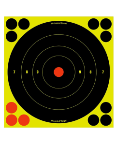 Birchwood Casey 34805 ShootNC Reactive Target 8 BlackYellow SelfAdhesive Paper MuzzleloaderShotgun Chartreuse 6 Targets Includes Pasters