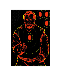 Birchwood Casey Shoot-N-C 12x18 Bad Guy Silhouette Paper Targets, 5 Pack (Black/Red)