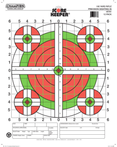 Champion Targets Score Keeper SightIn Bullseye Paper Targets, 12 Pack (White/Orange)