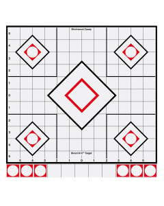 Birchwood Casey Shoot-N-C Reactive 5 Diamond Targets, 5 Pack (White/Red)