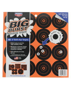 Birchwood Casey Big Burst 3" Revealing Targets, 48 Pack (Black/Orange)