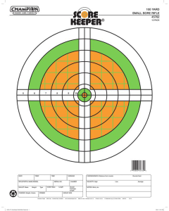 Champion Targets 45762 Score Keeper SightIn Bullseye Paper Hanging 100 yds Small Bore Rifle Fluorescent Green OrangeWhite 12 PK