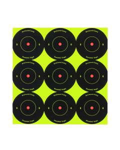 Birchwood Casey Shoot-N-C 2" Reactive Bullseye Targets, 12 Pack (Black/Yellow)