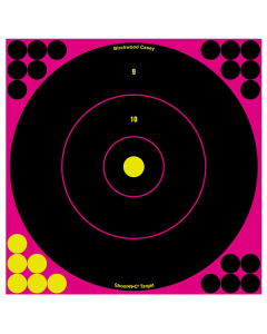 Birchwood Casey Shoot-N-C Reactive 12" Bullseye Target, 5 Pack (Black/Pink)