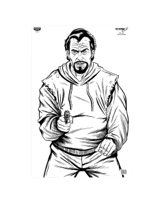 Birchwood Casey EZE-Scorer Bad Guy Silhouette Paper Targets, 5 Pack (Black/White)